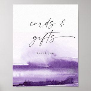 Affiche Aquarelle Moderne   Carte et Cadeau Violet