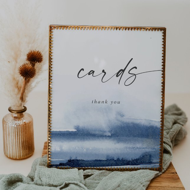 Affiche Aquarelle moderne | Cartes de mariage bleues (Créateur téléchargé)