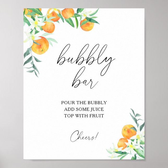 Affiche Aquarelle moderne citrus - bar effervescent (Devant)