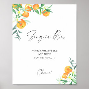 Affiche Aquarelle moderne citrus - bar sangria