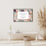 Affiche Aquarelle moderne florale élégante citation de fam<br><div class="desc">Moderne aquarelle florale belle citation script élégant décor intérieur art imprimé poster rose et violet design girly. Sur tendance fleurie,  feuillage beau design botanique. Fait partie d'une collection moderne.</div>