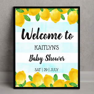 Affiche Aquarelle moderne Lemon Tree Baby shower Bienvenue