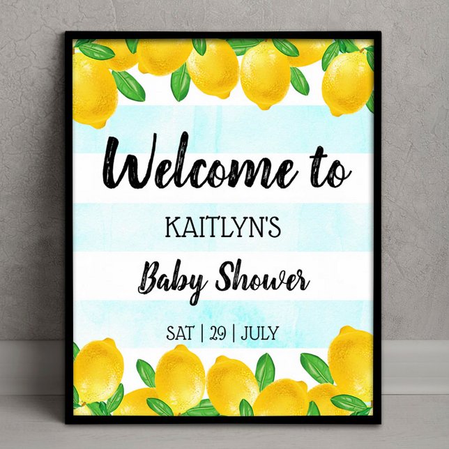 Affiche Aquarelle moderne Lemon Tree Baby shower Bienvenue (Créateur téléchargé)