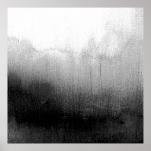 Affiche Aquarelle moderne noir et blanc (Devant)