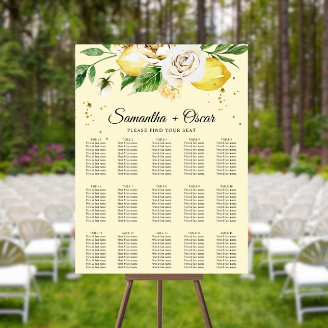 Affiche Aquarelle moderne Pastel Citrons jaunes & Feuille (Créateur téléchargé)