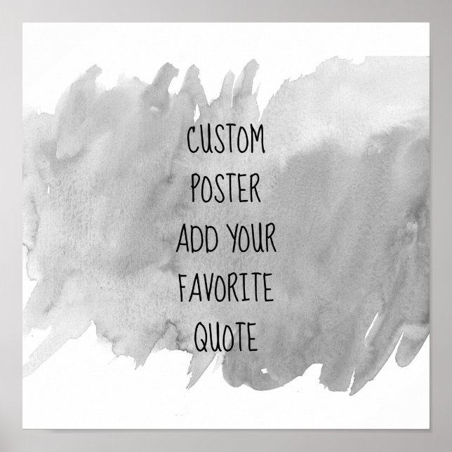 Affiche aquarelle moderne tendance gris et blanc ajouter u (Devant)