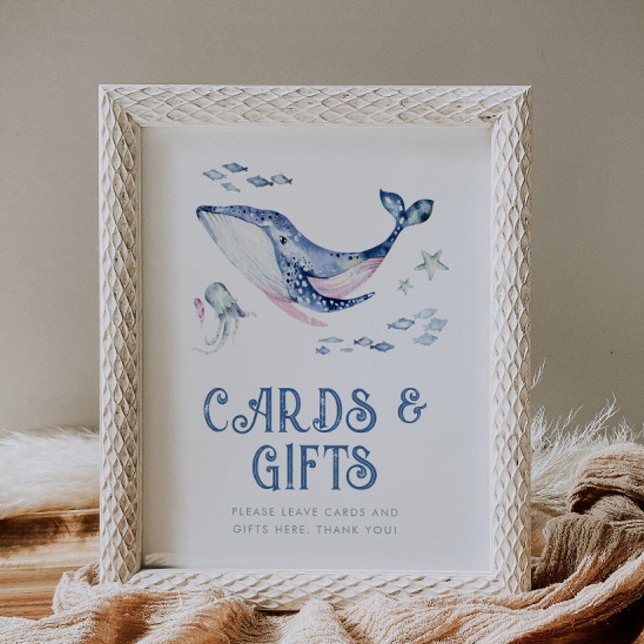 Affiche Aquarelle modifiable sous le panneau marin (Créateur téléchargé)