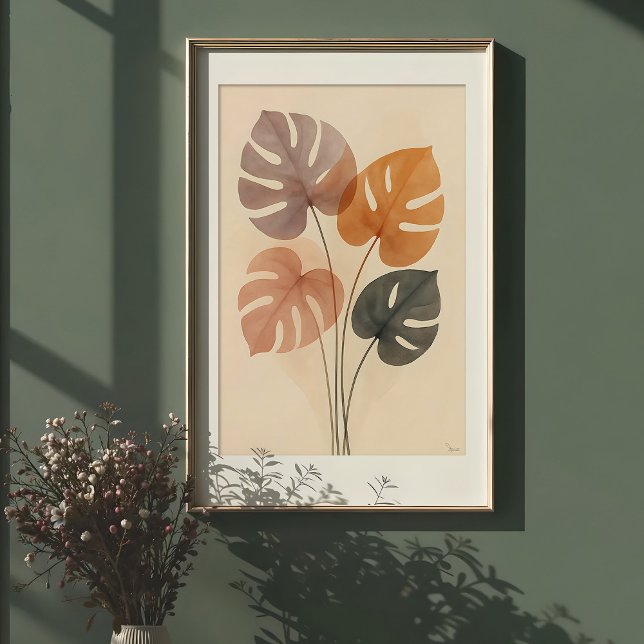 Affiche Aquarelle Monstera Harmony Muet Imprimer (Créateur téléchargé)