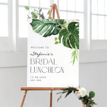 Aquarelle Monstera Tropical Bridal Luncheon