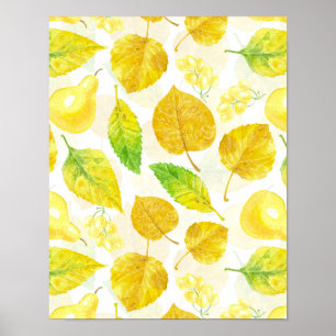 Affiche Aquarelle motif d'automne