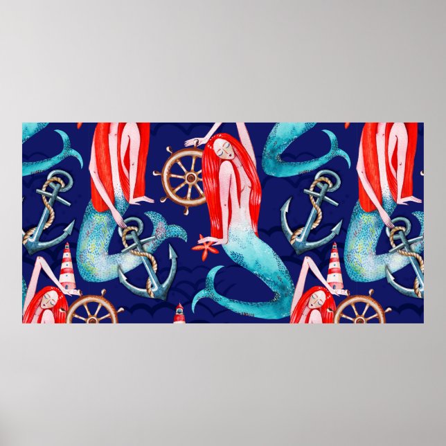 Affiche Aquarelle motif mer (Devant)