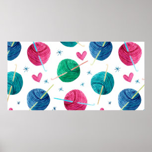 Affiche Aquarelle motif sans couture avec des boules color