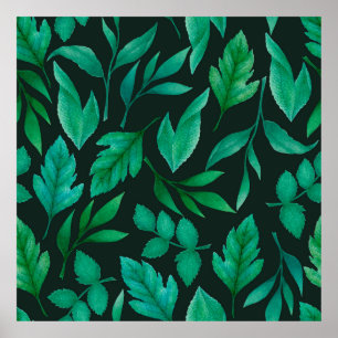 Affiche Aquarelle motif sans couture avec peint à la main