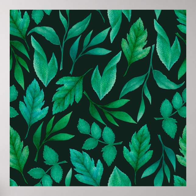 Affiche Aquarelle motif sans couture avec peint à la main  (Devant)