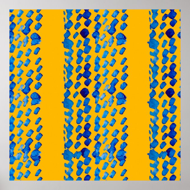 Affiche Aquarelle motif transparent avec taches abstraites (Devant)