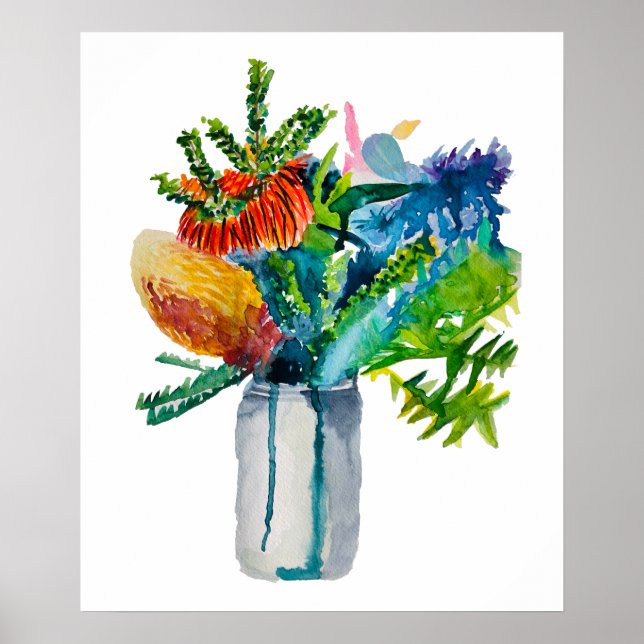 Affiche Aquarelle Native Australian Flowers (Devant)