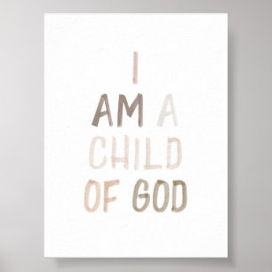 Affiche Aquarelle Neutre Je suis un enfant imprimé par Die