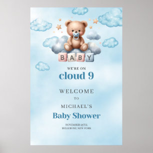 Affiche Aquarelle nous sommes sur le baby shower de neuf g