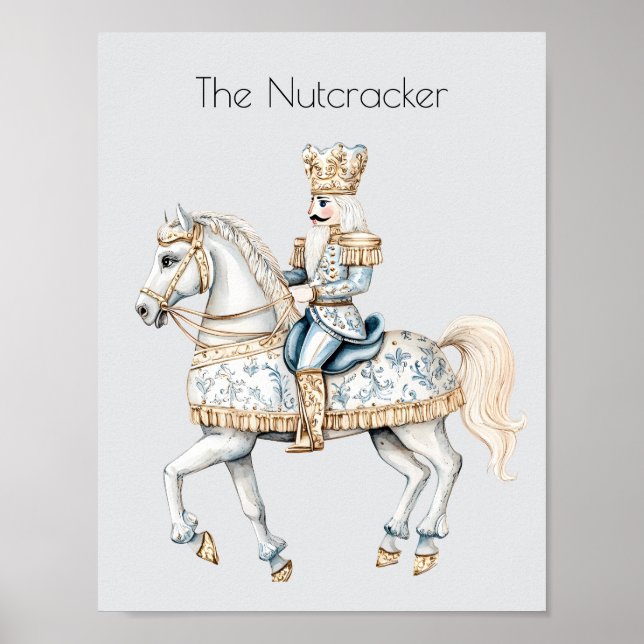 Affiche Aquarelle Nutcracker Ballet Noël (Devant)