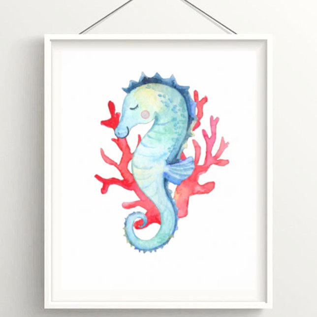 Affiche Aquarelle Océan marin marin marin et corail (Créateur téléchargé)