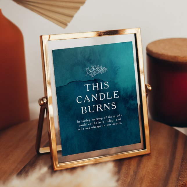 Affiche Aquarelle Océan Maussade Cette Bougie Se Consumme  (Créateur téléchargé)