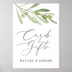 Affiche Aquarelle olive mariages cartes & cadeaux budget