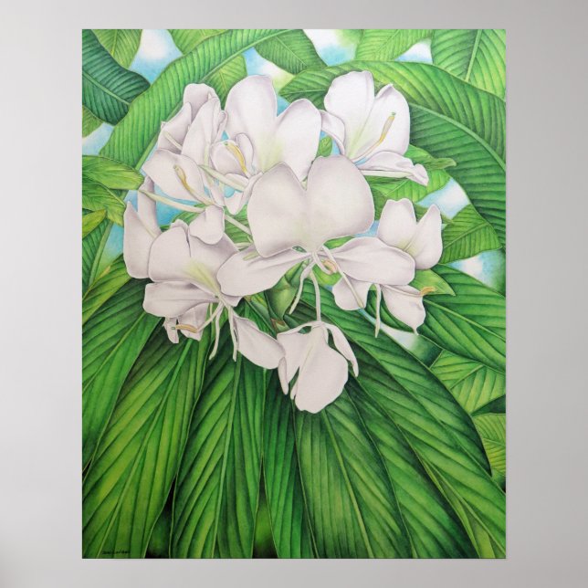 Affiche Aquarelle originale de Joel W. Carlson de Honolulu (Devant)