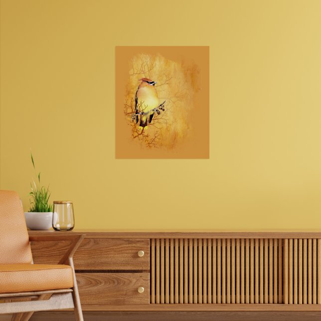 Affiche Aquarelle originale Grosbeak oiseau art faune (Salon 2)