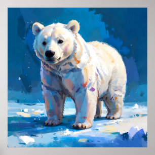 Affiche Aquarelle Ours blanc