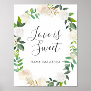 Affiche Aquarelle pâle Floral Mariage L'amour est doux