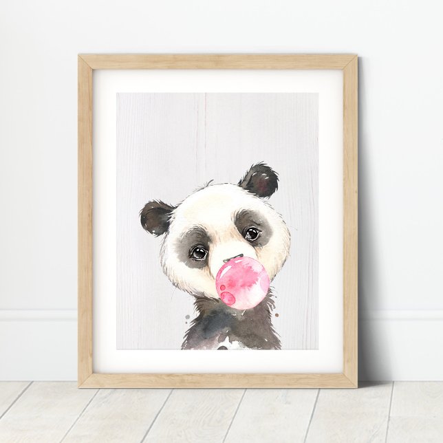 Affiche Aquarelle Panda bulle pépinière Art Imprimer (Créateur téléchargé)