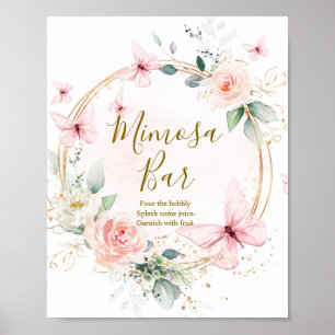 Affiche Aquarelle papillon Mimosa Bar