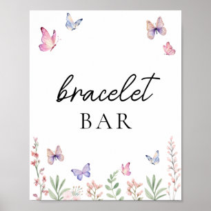 Affiche Aquarelle Papillons Jeux Barre Buffet Panneau Tabl