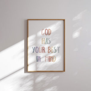 Affiche aquarelle pastel Dieu a votre meilleur avis affich