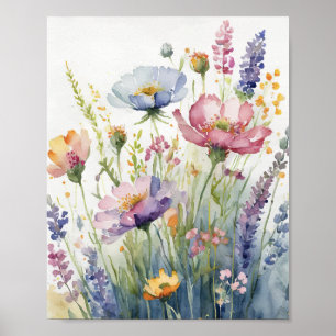 Affiche Aquarelle Pastel Flower