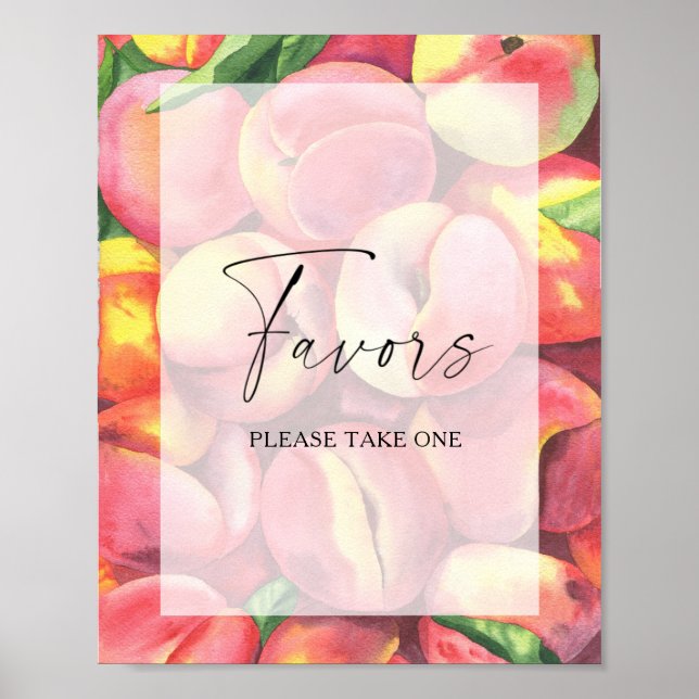 Affiche Aquarelle pêche - faveurs nuptiales s'il vous plaî (Devant)
