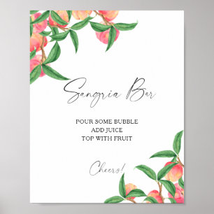Affiche Aquarelle pêche moderne - bar sangria