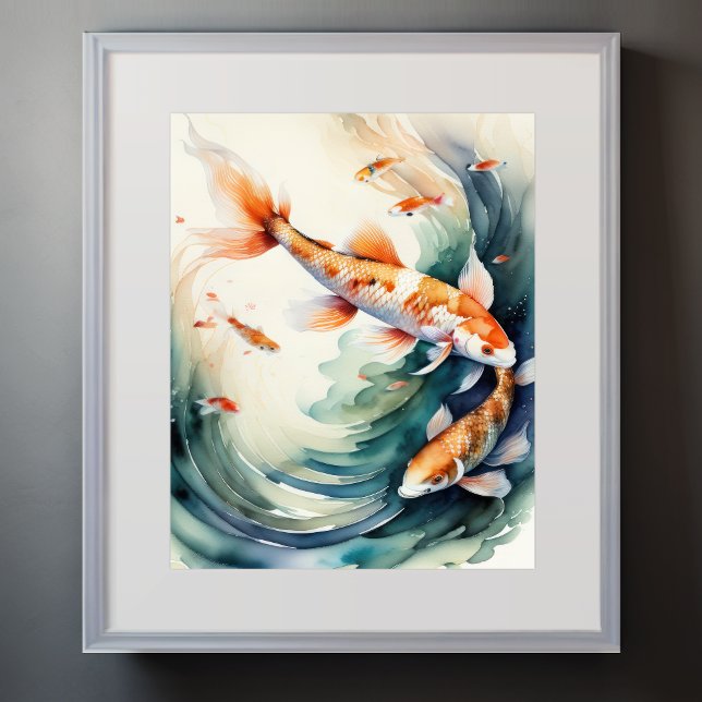 Affiche Aquarelle Peinture de Koi Fish III (Créateur téléchargé)