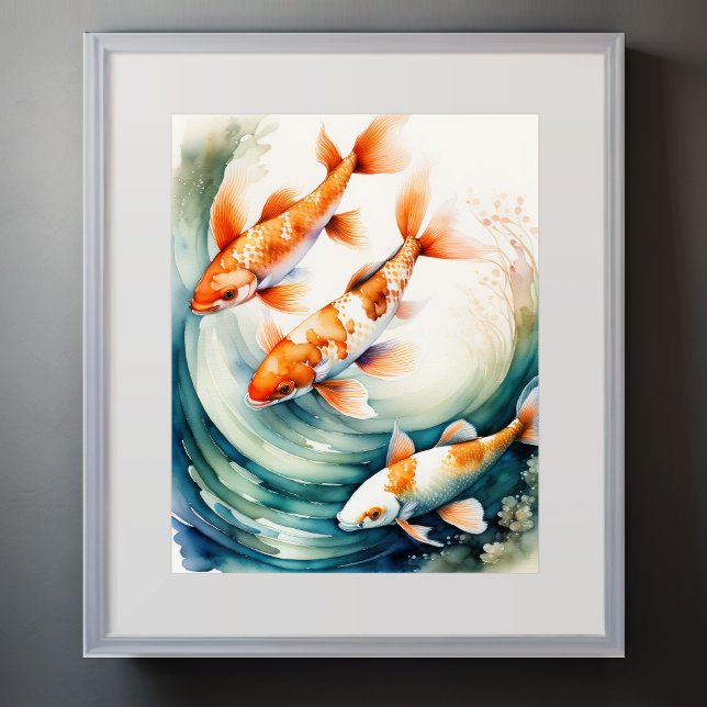 Affiche Aquarelle Peinture de Koi Fish V (Créateur téléchargé)