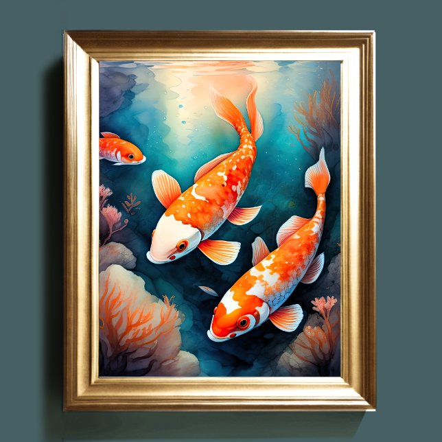 Affiche Aquarelle Peinture de Koi Fish VI (Créateur téléchargé)