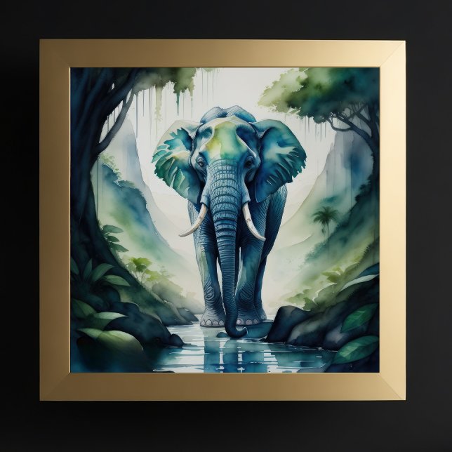 Affiche Aquarelle Peinture de l'éléphant 1:1 (Créateur téléchargé)