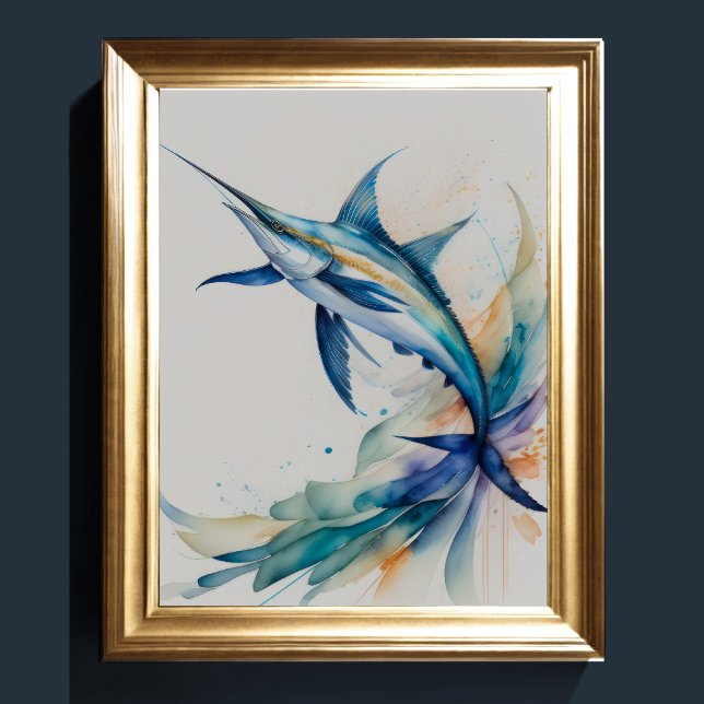 Affiche Aquarelle Peinture de l'espadon (Créateur téléchargé)