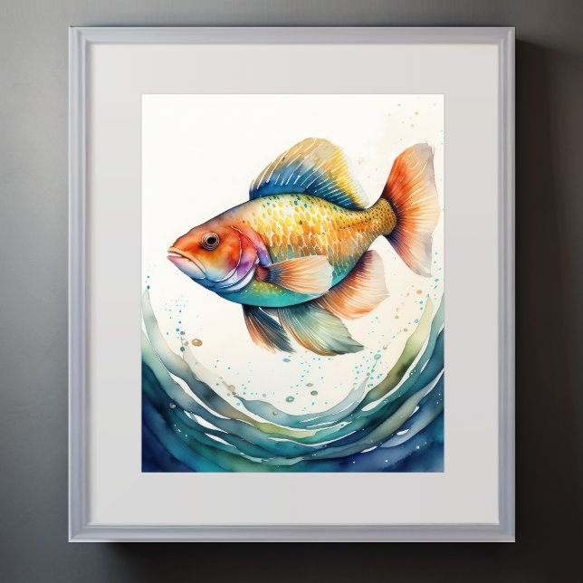 Affiche Aquarelle Peinture de poisson (Créateur téléchargé)