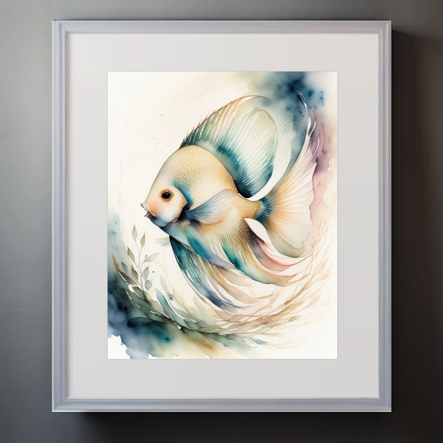 Affiche Aquarelle Peinture de poisson (Créateur téléchargé)