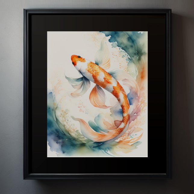 Affiche Aquarelle Peinture de poisson de Koi (Créateur téléchargé)