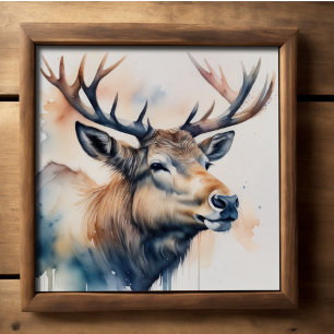 Affiche Aquarelle Peinture d'Elk