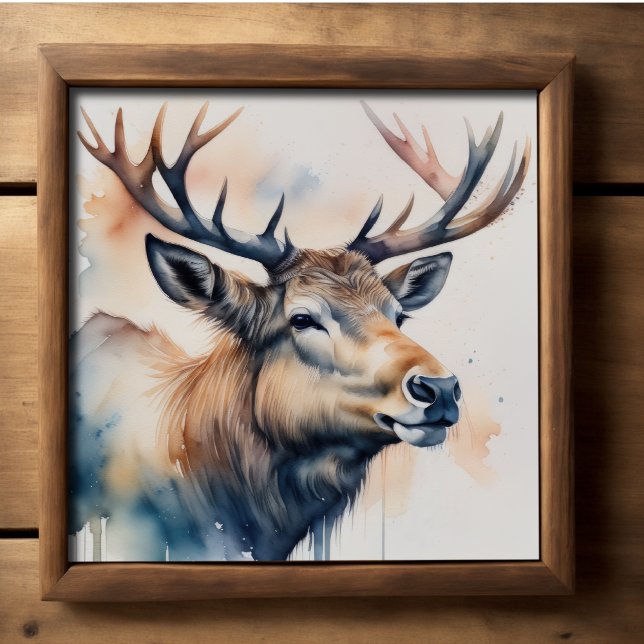 Affiche Aquarelle Peinture d'Elk (Créateur téléchargé)
