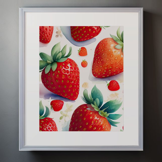 Affiche Aquarelle Peinture des fraises II (Créateur téléchargé)