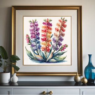 Affiche Aquarelle Peinture des Snapdragons
