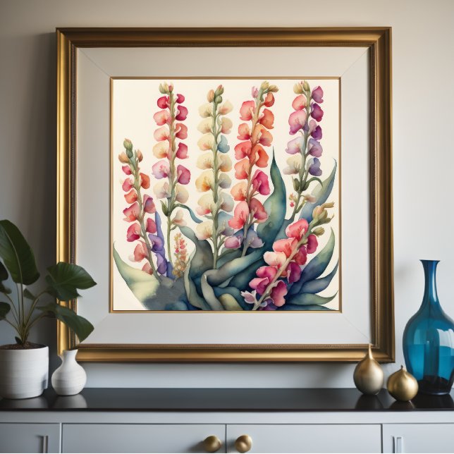 Affiche Aquarelle Peinture des Snapdragons (Créateur téléchargé)